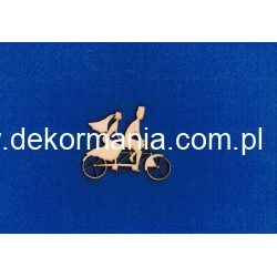 Para młoda na rowerze 6x5cm, dekor ślubny na pudełko